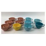 Fiesta Tea Cups in Blue, Rose, Yellow