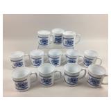 Arcopal France, Blue Honorine Milk Glass Mugs