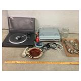 Insignia CD Player, Sony Clock Radio, Record Playe