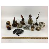 Ceramic Wood Figurines, Mini Jeannette Lantern, Ro