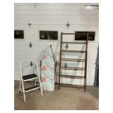 Step ladder, ironing board, drying rack