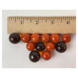 12 Vintage Marbles Amber Glass Varia-