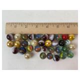 34 Vintage Marbles Multicolored glass Variety