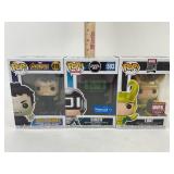 3 Collectible Funko Pops:  Marvel Bruce Banner,