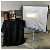 8mm Projector, da-lite screen in box