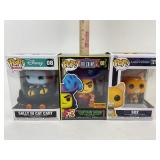 3 Collectible Funko Pops: Captain Hook  Black-