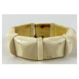 Art Deco carved bone bracelet -