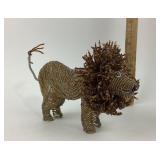 Beaded Metal Wire Lion Scul