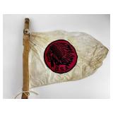 Vintage Boy Scouts Patrol Flag, Carved Pole