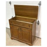 Wood buffet bar cabinet.