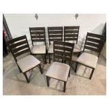 6 dining chairs w/ fabric seats