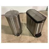 2 stainless steel trash cans- Rubbermaid