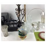 Home Decor Items Including Lamp, Vase, Mug