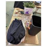 Holiday Decor Items, Artificial Plants, Metal Cat,