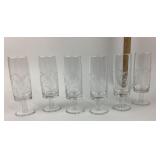 Crystal Etched Wheat Champagne Flutes