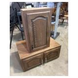 2 wood cabinets