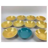 Mikasa Yellow Salad Bowls With Blue Bowl