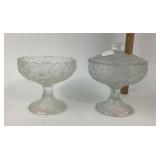 Fenton Water Lily Compote And Lidded Candy Dish