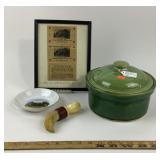 Framed Wooden Nickels, Lutheran Hospital Dish, Sha