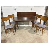 Dining table, 2 leaves, 4 chairs 60x39.5x29.
