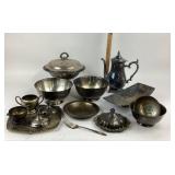 Silver-Plated Tableware Bowls, Coffee Pot, Serving