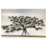Metal Wall Sculpture With Leaf Motif