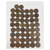(50) Wheat Pennies: 1944, 1950,1954,1956, 1958 and