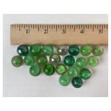 21 Vintage Marbles Green variations glass