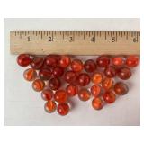 30 Vintage Marbles Red - Orange glass