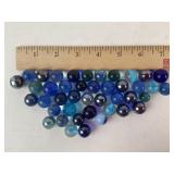 42 Vintage Marbles Blue glass varia-