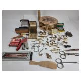 Lind Gold tone Ring, Swank Cuff Links, Anson tie