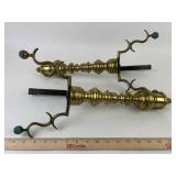 Brass Andirons With Ornamental Design