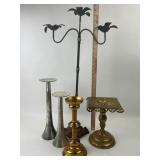 Bakelite, Brass and Cast Iron Candle Holders