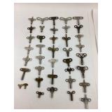 Large lot of assorted Clock Winding Keys