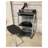 Rolling media cart, tv tray, desk riser