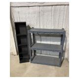 Plastic shelf, wood media shelf