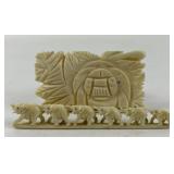 (2) vintage East Asian carved bone pins