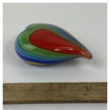Multicolor Glass Teardrop Paperweight