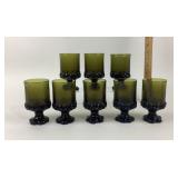 Franciscan Madeira Green Wine Goblets With Decorat