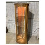 Curved corner lighted curio cabinet