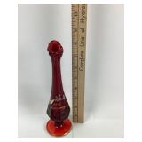 Hand Painted and Signed Ruby Red Fenton Swung