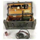 Military Field Telephone With Accessories
