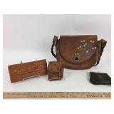 Leather Handbags, Tooled Wallets, Coin Pouches