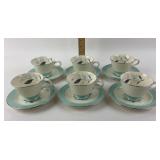 Homer Laughlin Rhythm Baby Blue Tea Cups and Sauce
