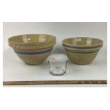 Yellow Stoneware Mixing Bowls, Glass Jar