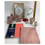 Blown Glass Martini Pitcher & Vases; Italian Stone