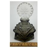 Etched Glass Perfume Bottle With Stopper