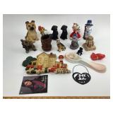 Porcelain Dog Figurines, Spoon Character Hanging,