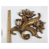 MCM 1965 Syroco Dart Flower Carved Wall Decor