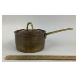 Paul Revere Copper Saucepan With Brass Handle and